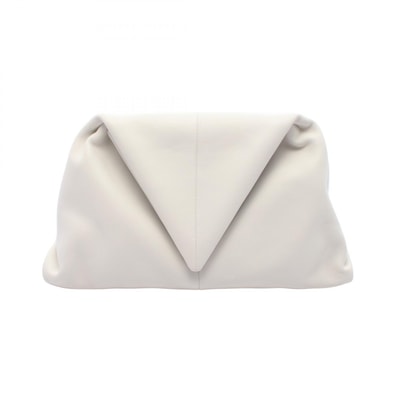 ボッテガヴェネタ BOTTEGA VENETA トライアングルフラップ セカンドバッグ クラッチバッグ バッグ レザー レディース ホワイト系 622712 【中古】