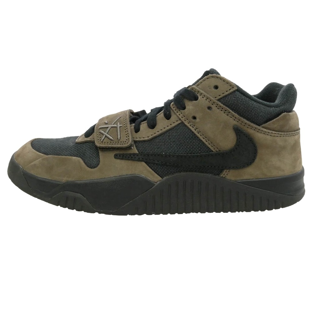 NIKE FZ8117-204 【フェイクバスターズ鑑定済】× Travis Scott Jordan Jumpman Jack TR CJ1 T-Rexx Black and Dark Mocha ローカット スニーカー 26.5cm【中古】