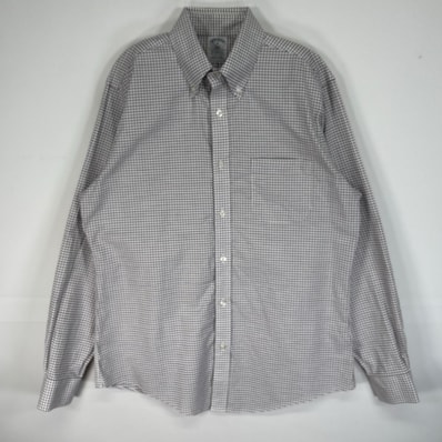 古着 ブルックスブラザーズ Brooks Brothers 長袖シャツ チェック 胸ポケ REGENT FIT M ホワイト系 マルチカラー メンズ