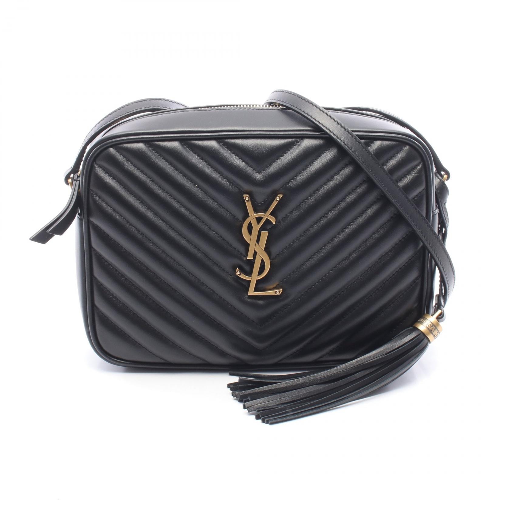 サンローランパリ SAINT LAURENT PARIS LOU ルー ショルダーバッグ バッグ レザー レディース ブラック系 612544 【中古】