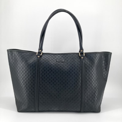 GUCCI(グッチ) マイクログッチシマ 449647 トートバッグ ブラック