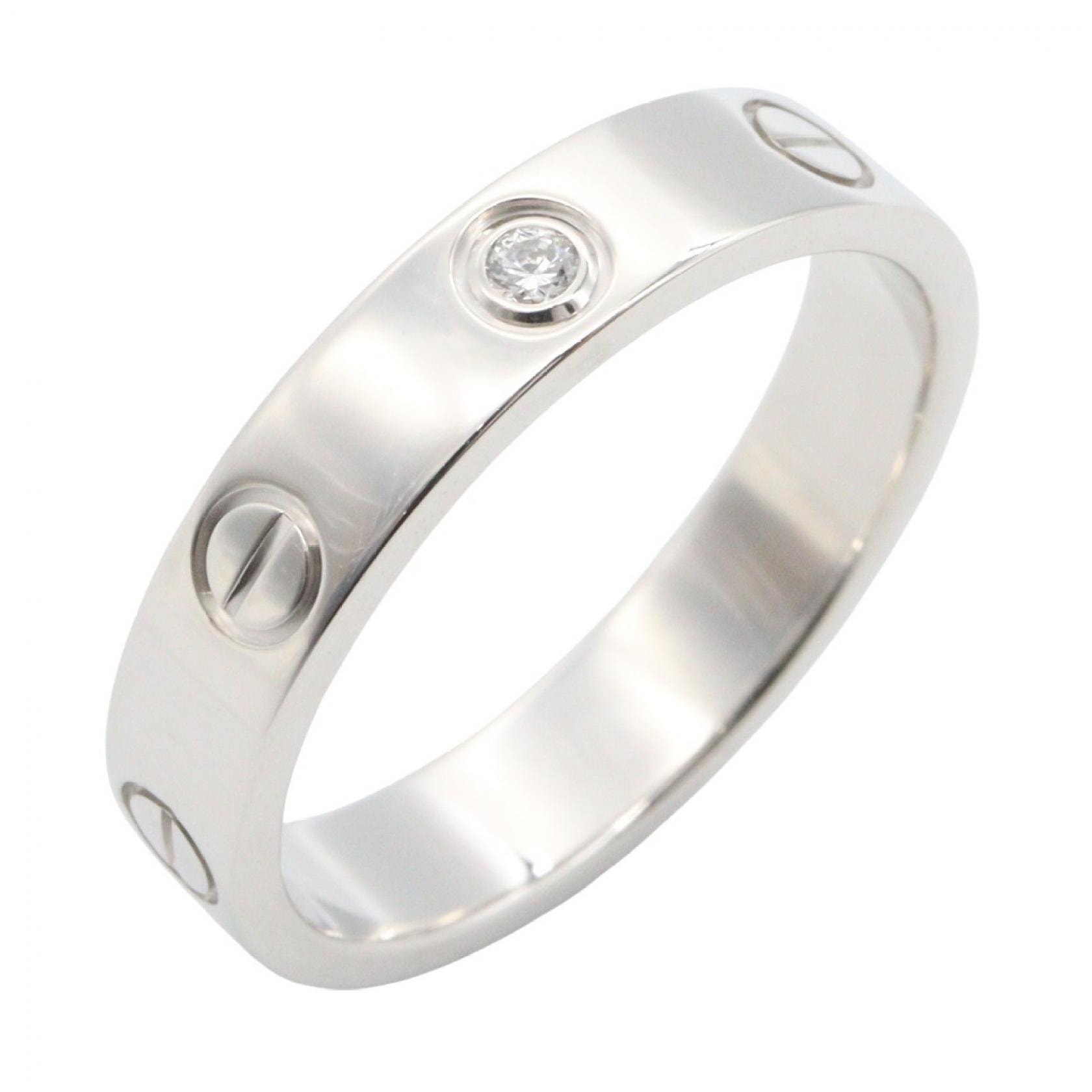 カルティエ CARTIER ミニラブリング 1PD リング・指輪 ジュエリー K18WG(ホワイトゴールド) ダイヤモンド メンズ レディース シルバー系 / クリア系 B4050500 【中古】