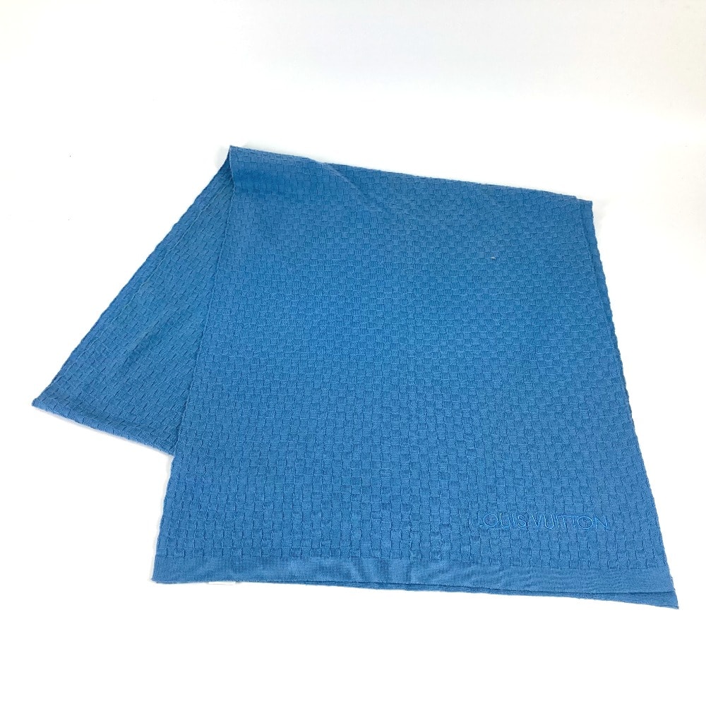 ルイヴィトン LOUIS VUITTON M75595 マイクロダミエ マフラー カシミヤ ブルー