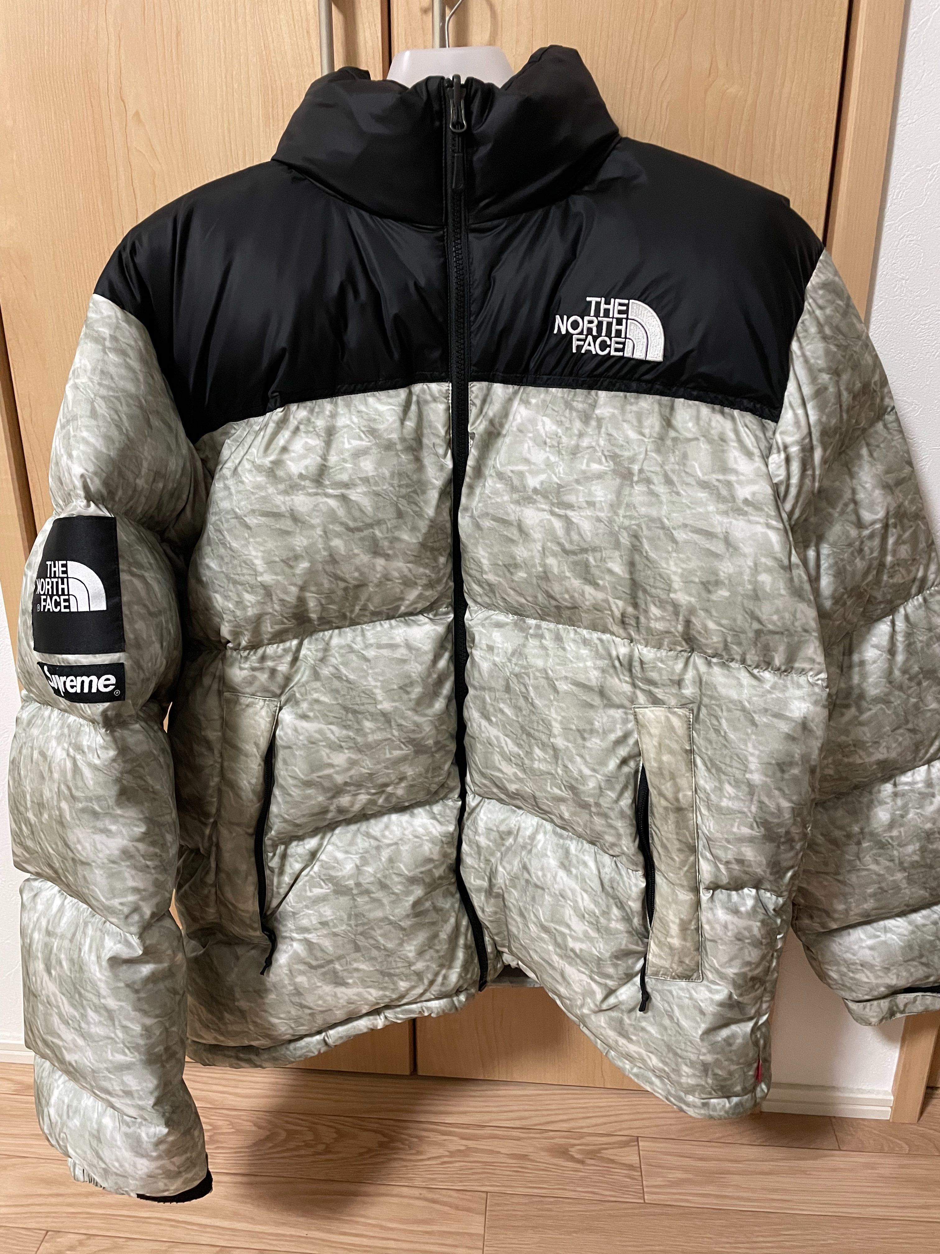 Supreme x The North Face Nuptse Jacket "White Paper Print"