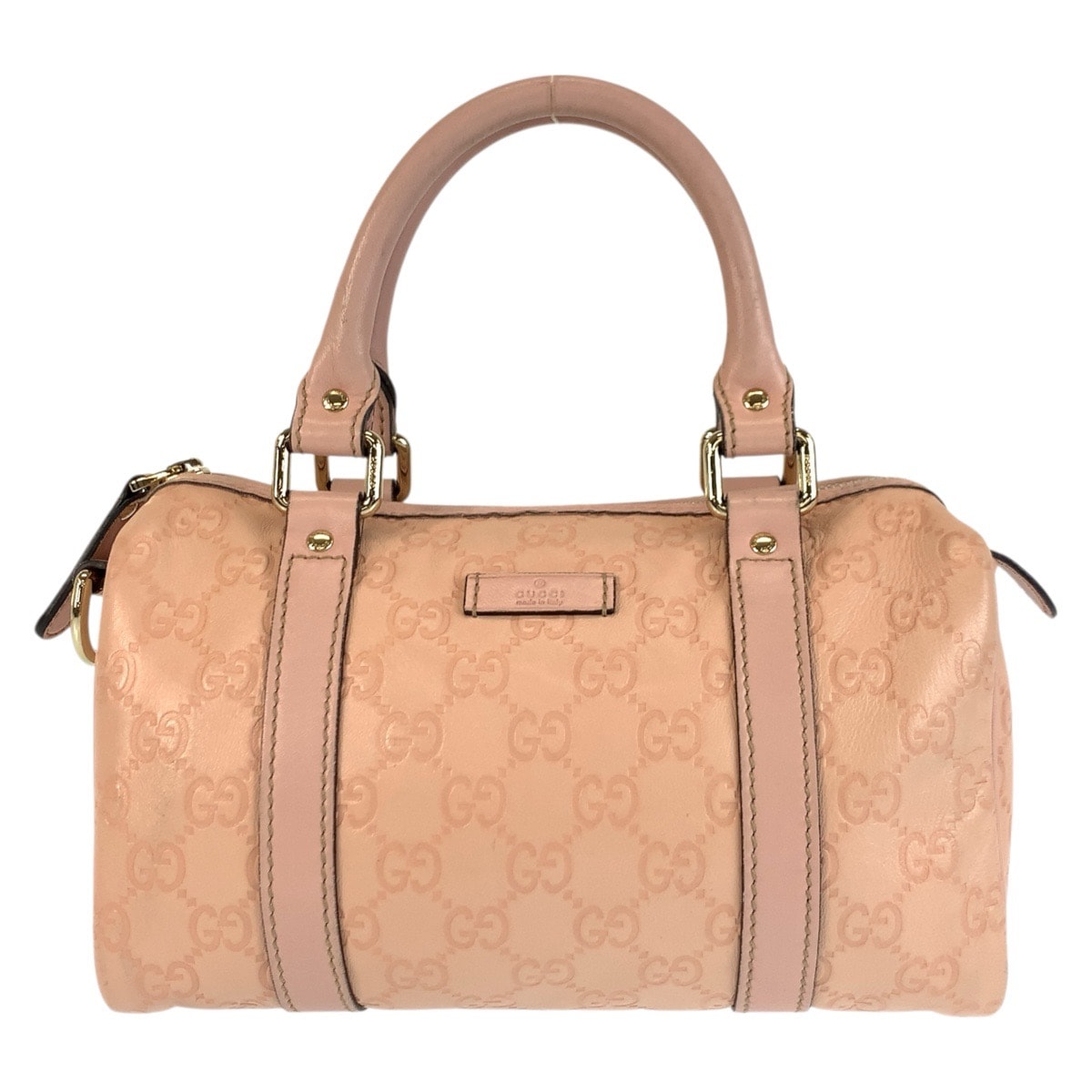 美品 GUCCI グッチ グッチシマ ピンク ゴールド金具 レザー ハンドバッグ ミニボストンバッグ 600826 【中古】