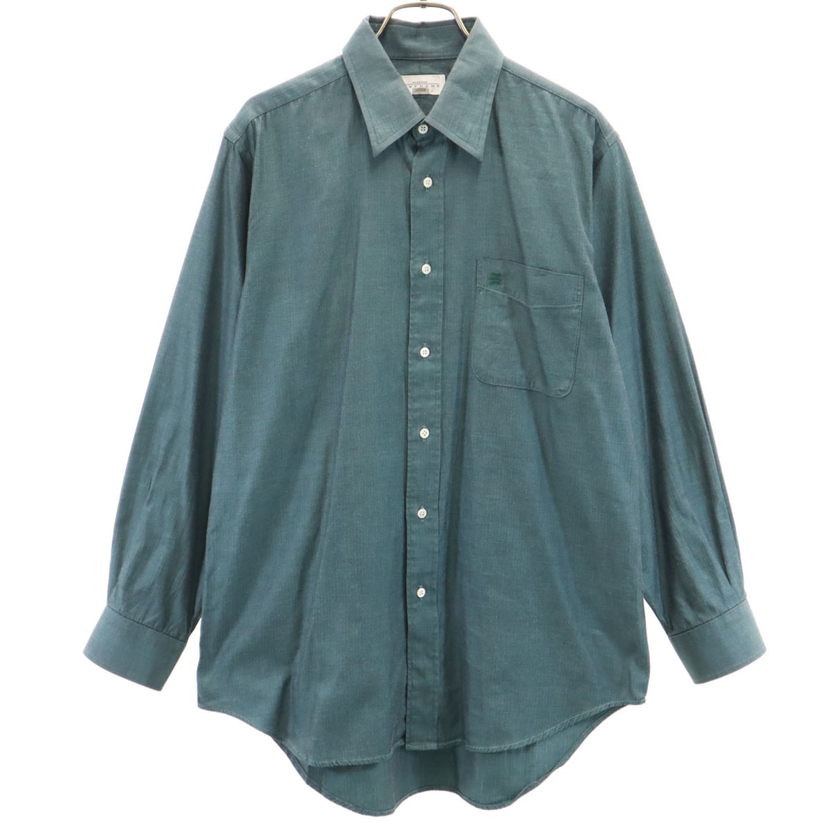 GIVENCHY ジバンシィ 90s 日本製 オールド ヘリンボーン柄 長袖 シャツ 39-82 チャコールグレー系