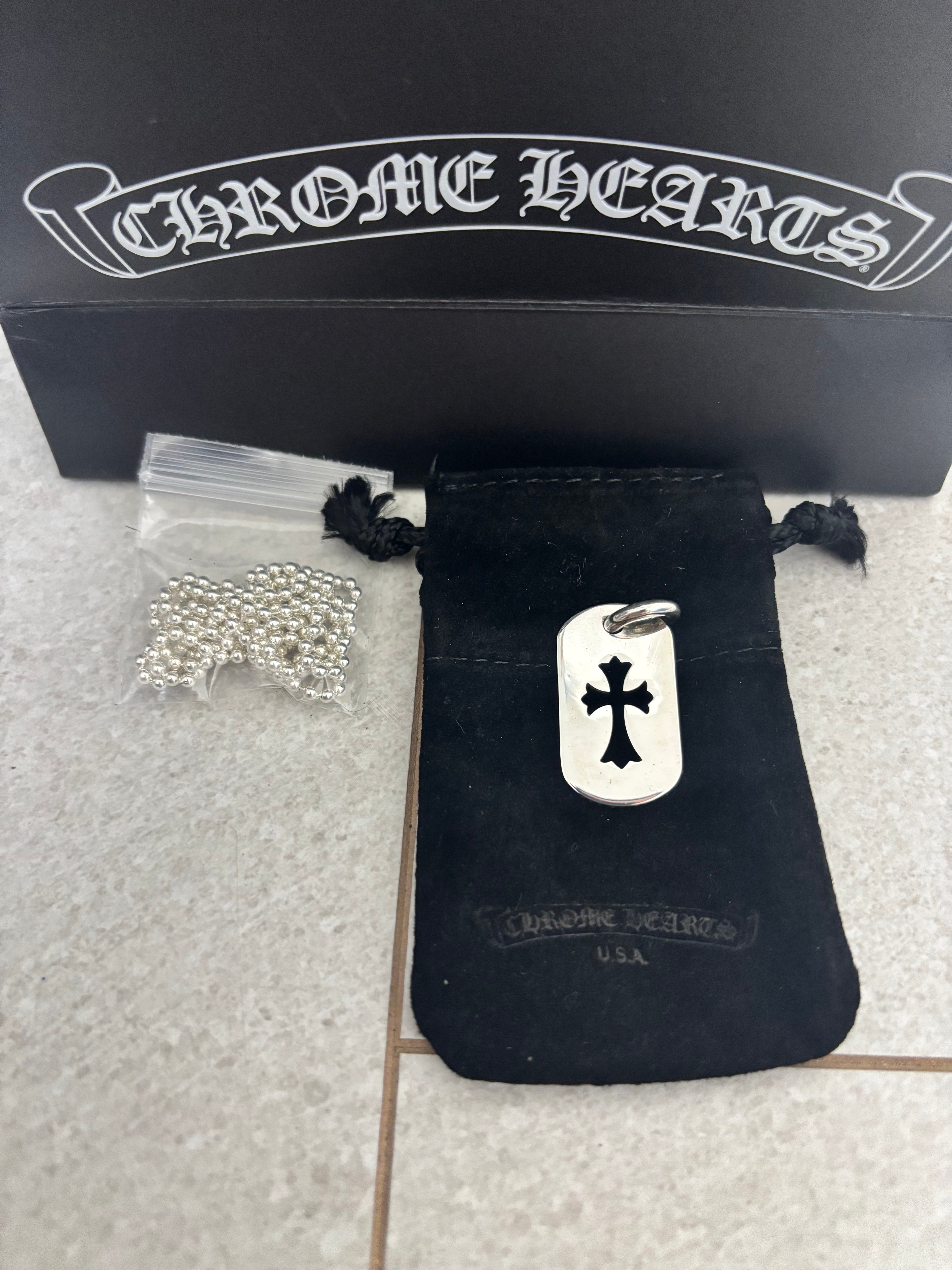 Chrome Hearts Dog Tag S Cut Out Cross "Silver"