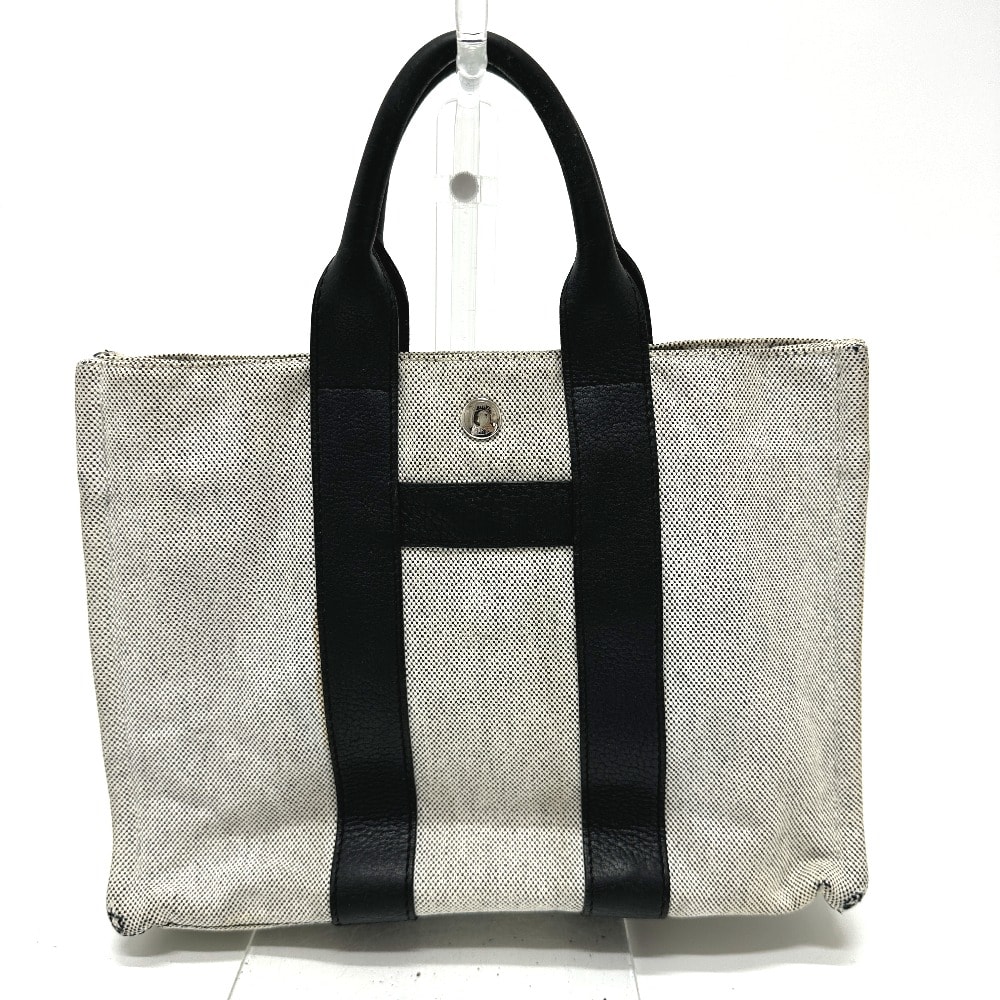 エルメス HERMES サックアーネPM ハンドバッグ カバン トートバッグ トワルアッシュ グレー