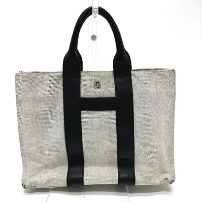 エルメス HERMES サックアーネPM ハンドバッグ カバン トートバッグ トワルアッシュ グレー