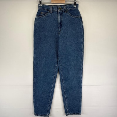 古着 90's/90年代 エルエルビーン L.L.Bean パンツ ライナー付き レザーパッチ ジーパン テーパード 8 REG ブルー系 レディース