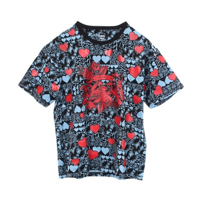 エルメス HERMES Jungle Love 半袖Tシャツ 衣料品 トップス コットン レディース ブルー系 / ブラック系 / レッド系 【中古】