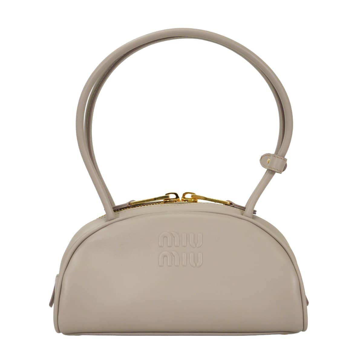 【渋谷並木橋店】Miu Miu ミュウミュウ ハンドバッグ ボー レザー スモール グレー カーフレザー 5BB192 新品未使用