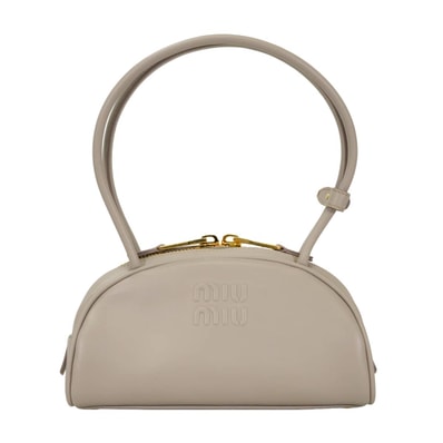 【渋谷並木橋店】Miu Miu ミュウミュウ ハンドバッグ ボー レザー スモール グレー カーフレザー 5BB192 新品未使用