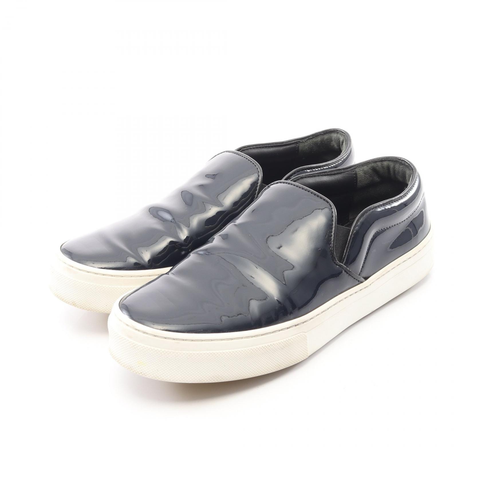 セリーヌ CELINE フィービー期 スリッポン 靴 パテントレザー レディース ネイビー系 【中古】