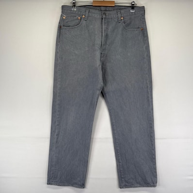 古着 リーバイス Levi's デニム パンツ 501 カラーデニム ボタンフライ ジーパン ストレート w38 L32 グレー系 メンズ