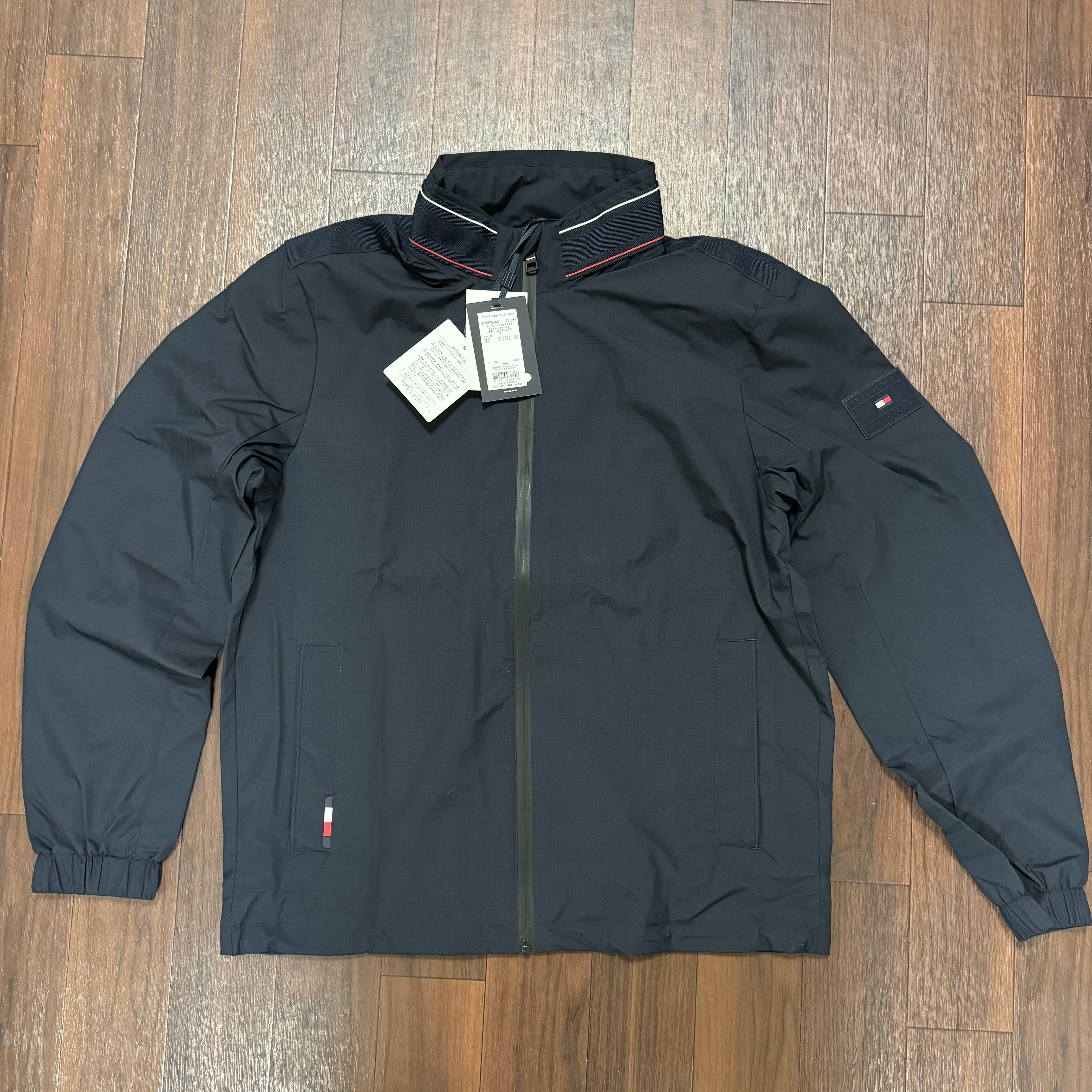 新品 TOMMY HILFIGER リップストップ スタンドカラージャケット ネイビー M MW25240 正規品 タグ付き