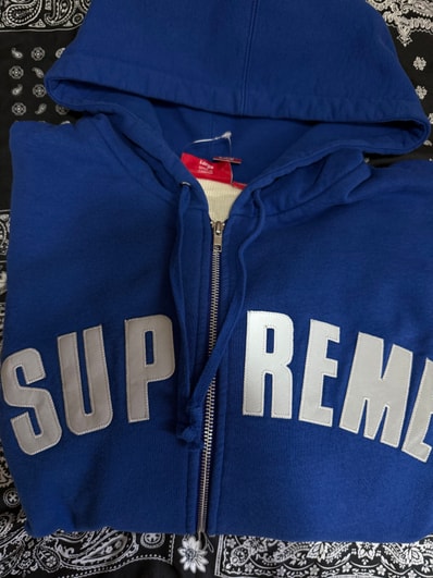 Supreme Arc Thermal Lined Zip Up Hooded Sweatshirt "Royal"