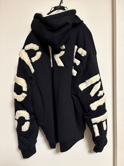 Supreme Faux Fur Lined Zip Up Hooded Sweatshirt "Black"