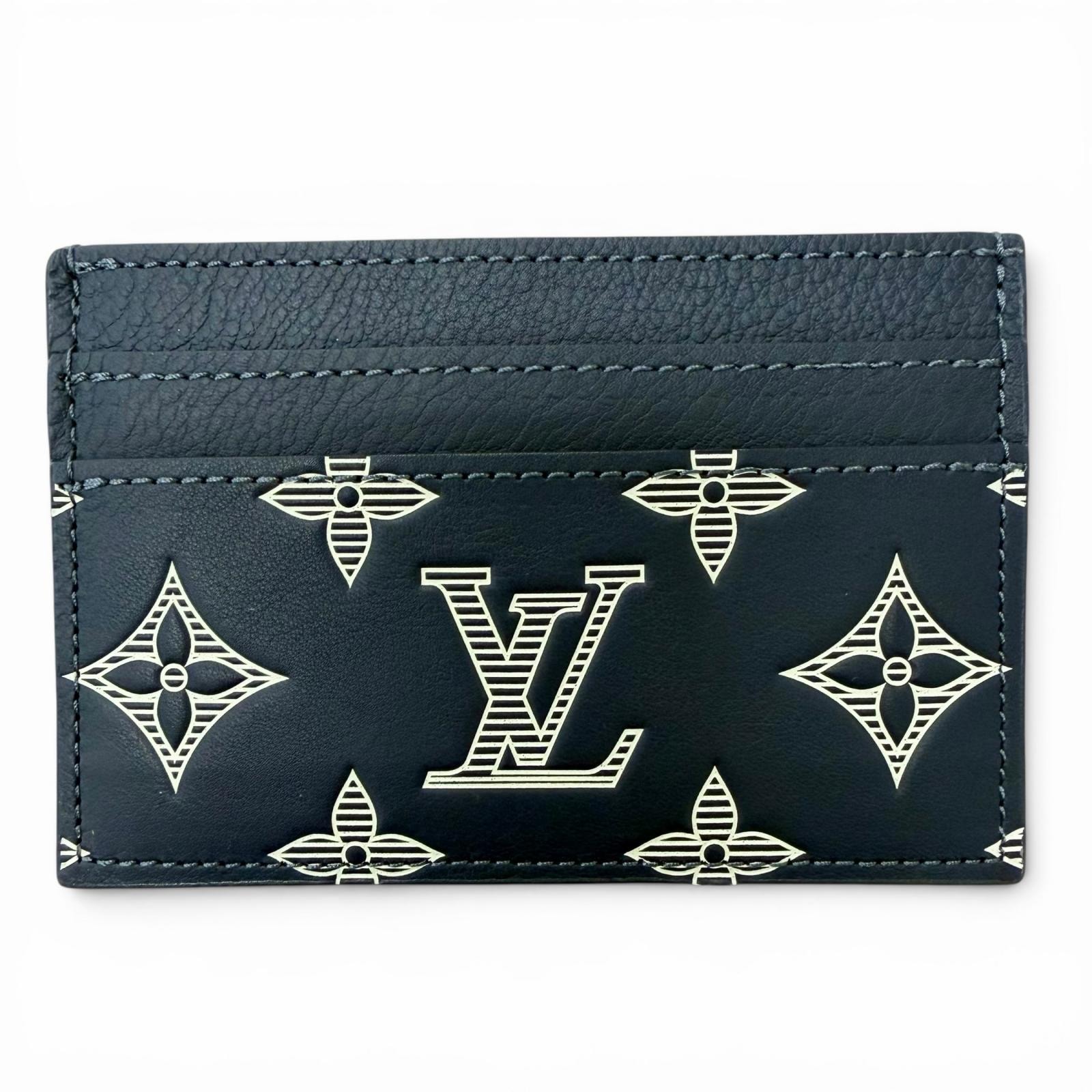 極美品 ルイヴィトン カードケース ポルト カルト ダブル ブルーマリーヌ