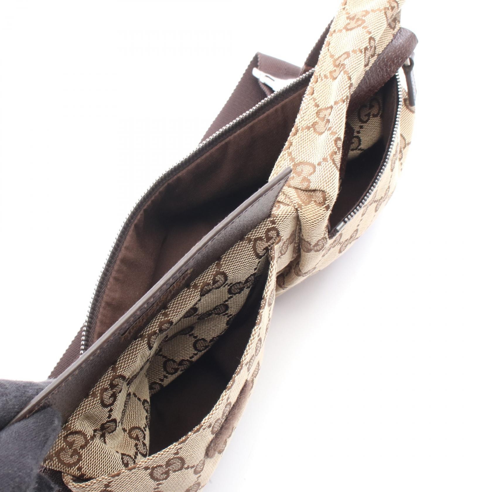 B (目立った傷や汚れなし)】グッチ GUCCI GGキャンバス ウエストバッグ