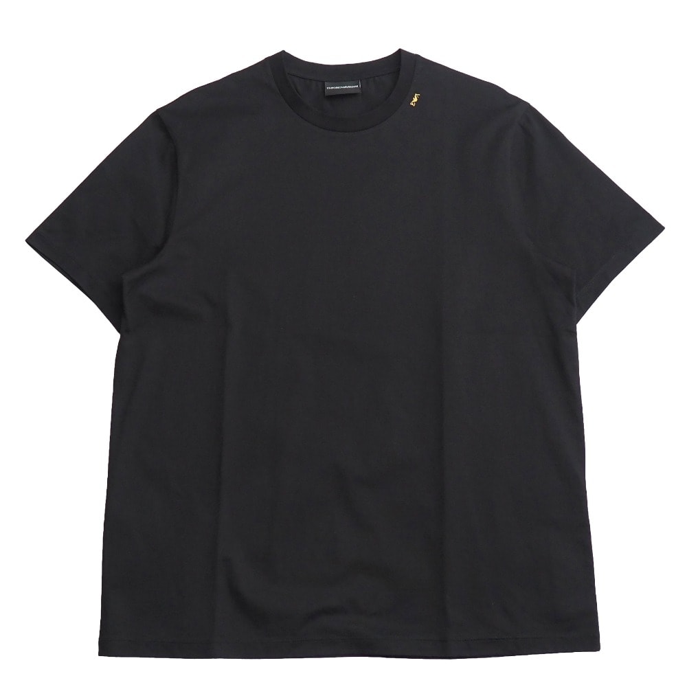 ■美品■Emporio Armani エンポリオ・アルマーニ 半袖Tシャツ サイズXXL EAロゴ刺繍 クルーネック ブラック ブランド古着【中古】20251219/RA6917
