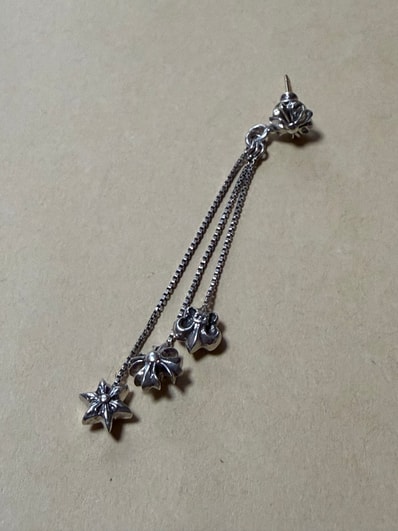 Chrome HEarts Jojo with 3 Charm Earrings (for left ear) "Silver"