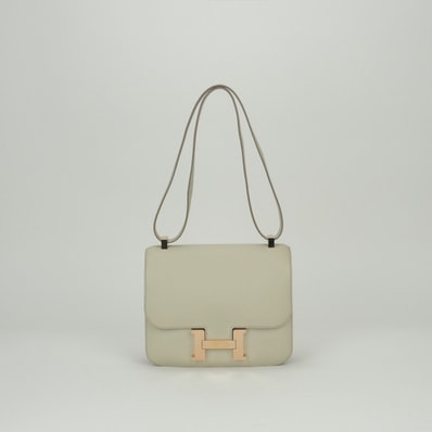 エルメス HERMES コンスタンス3 24 コンスタンス24 バッグ ショルダーバッグ エバーカラー クレ Craie ホワイト White 白 ピンクゴールド(ローズゴールド)金具 ヴォーエプソン