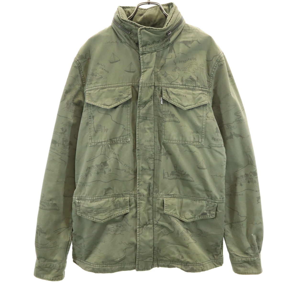 Levi's リーバイス 総柄 フィールドジャケット M カーキ ミリタリー