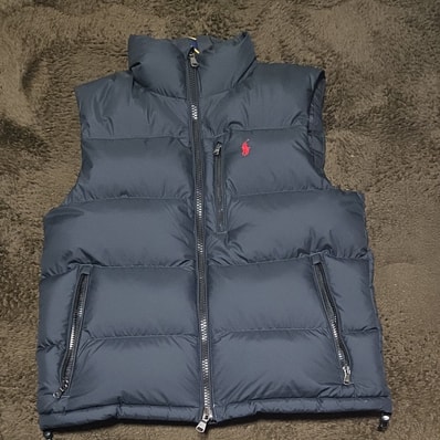 ポロラルフローレンダブルジップダウンベストブラック