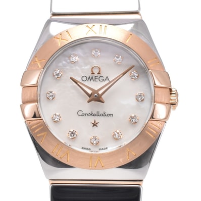 オメガ OMEGA 123.20.24.60.55.003 コンステレーション 12P ダイヤモンド ホワイトシェル レディース 美品 保証書付き 腕時計 H#150143