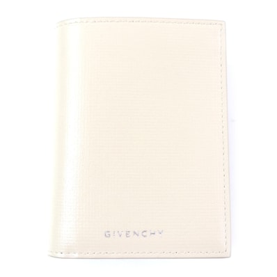 未使用品 ジバンシィ 二つ折り財布 クラシック 4G カードボルダー ベージュ ブラック