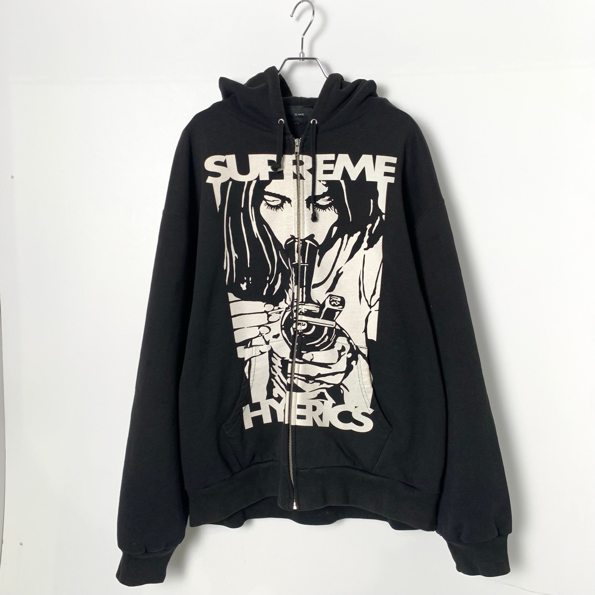 Supreme x HYSTERIC GLAMOUR Thermal Lined Zip Up Hooded Sweatshirt "Black"
