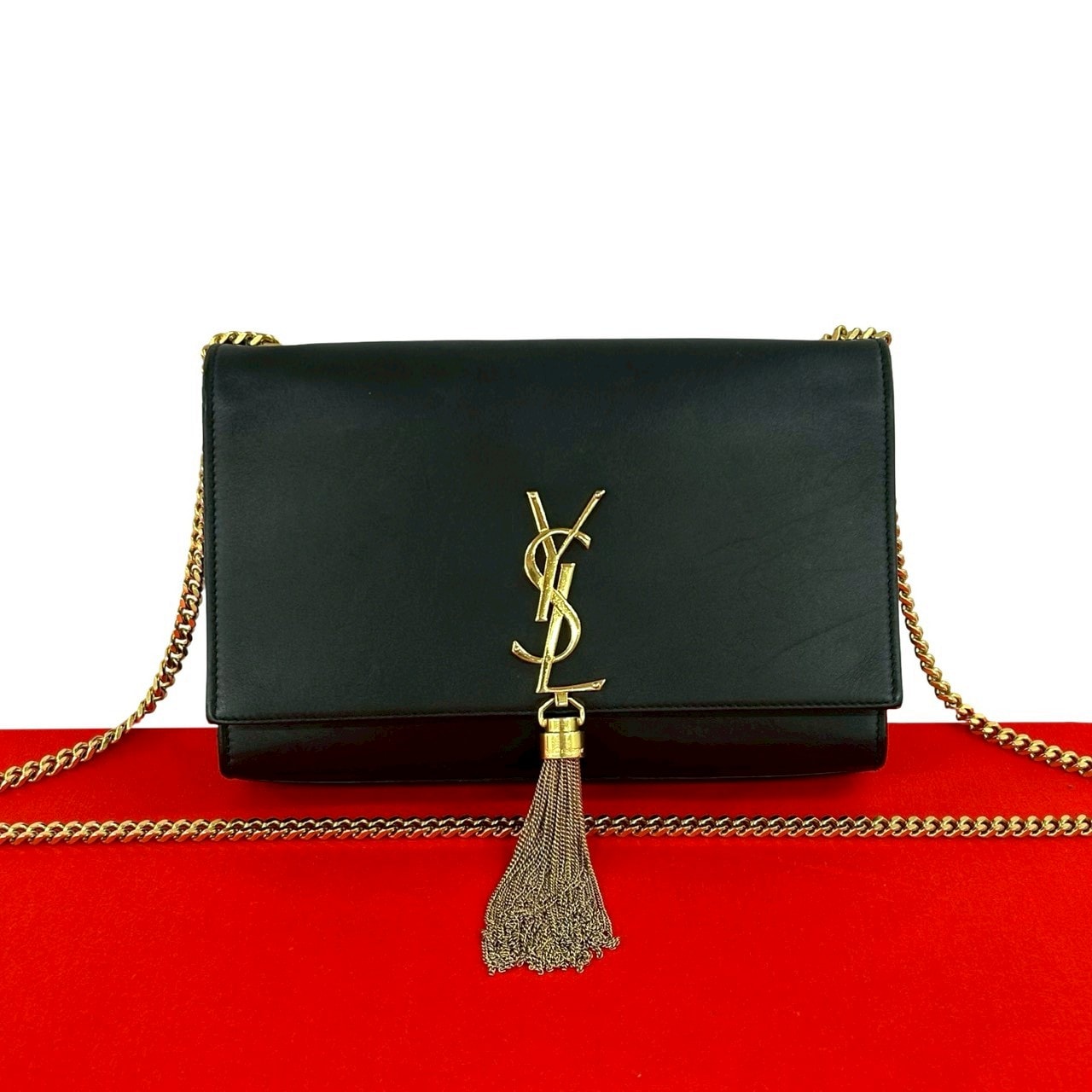 SAINT LAURENT サンローラン YSL ロゴ 金具 レザー ショルダーバッグ ブラック
75538