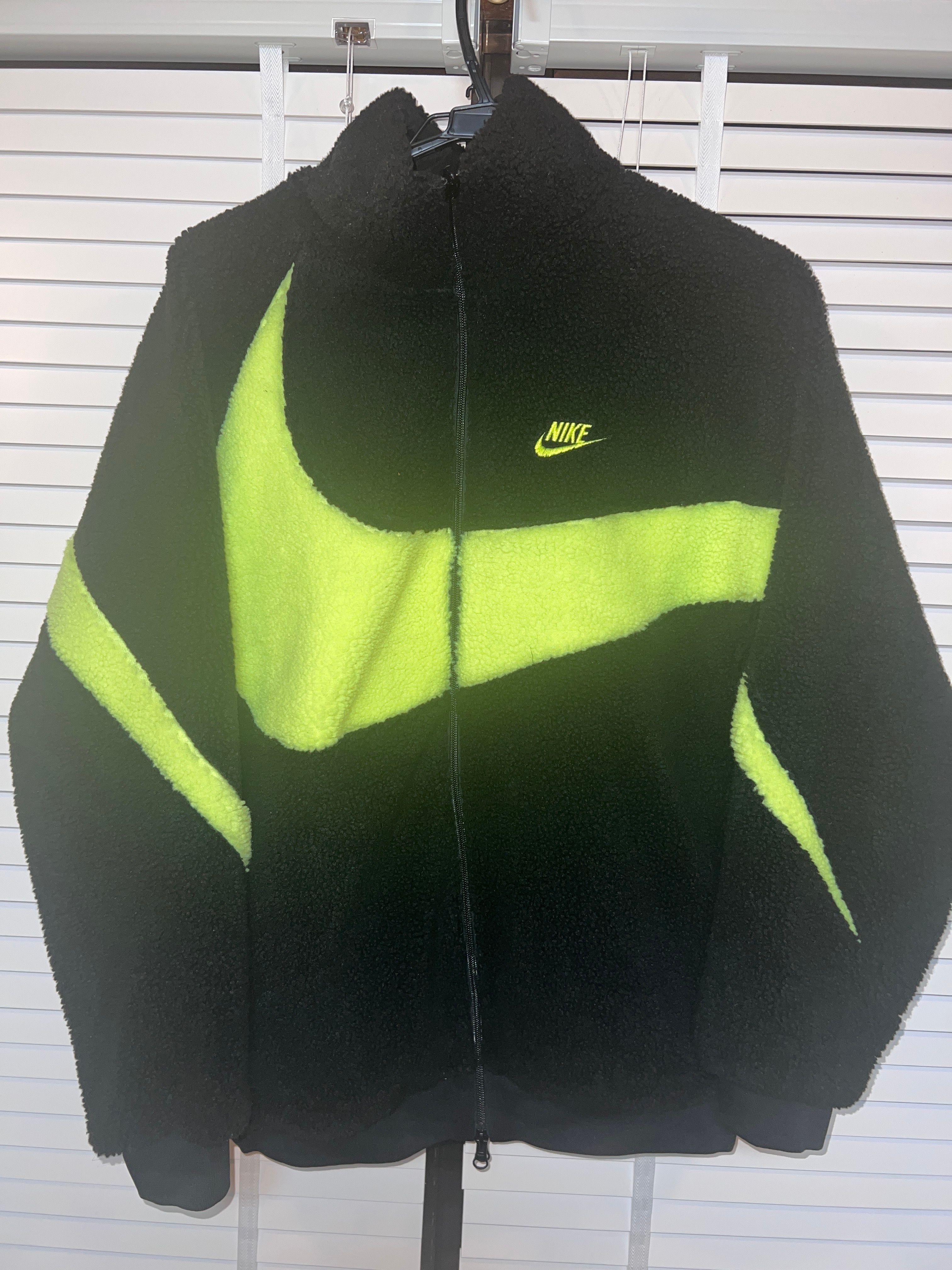 Nike Big Swoosh Reversible Boa Jacket"Black Neon"