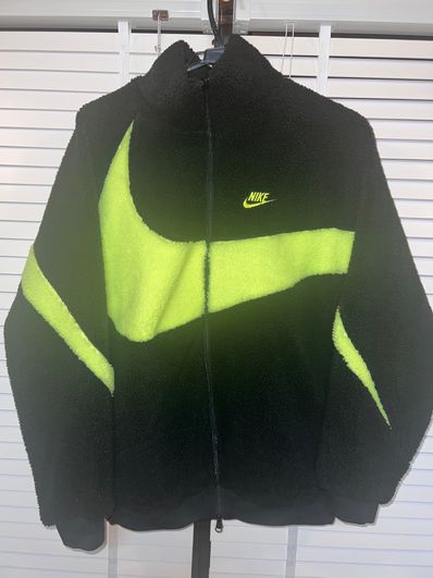 Nike Big Swoosh Reversible Boa Jacket"Black Neon"