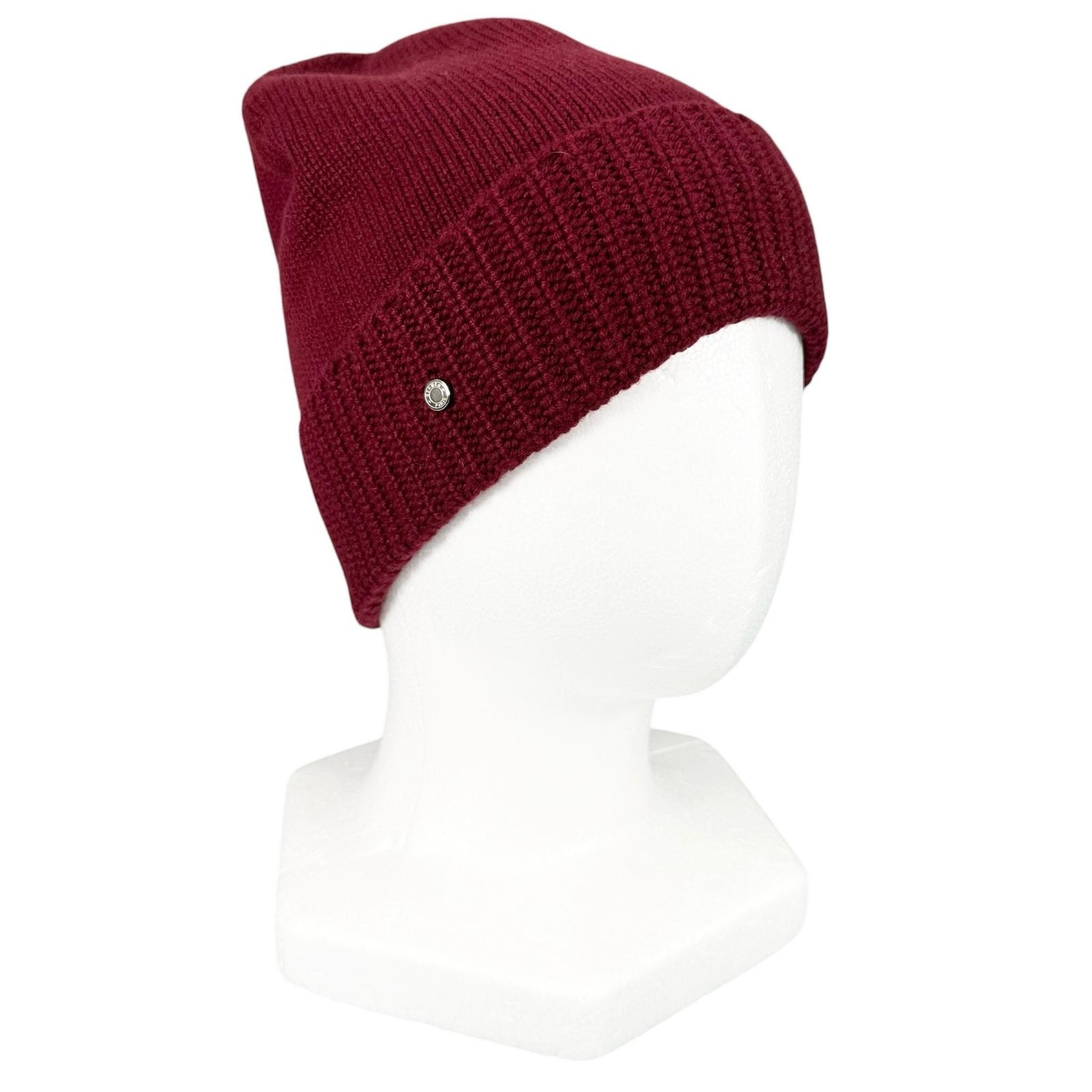 極美品 エルメス ニットキャップ ボルドー レディース M