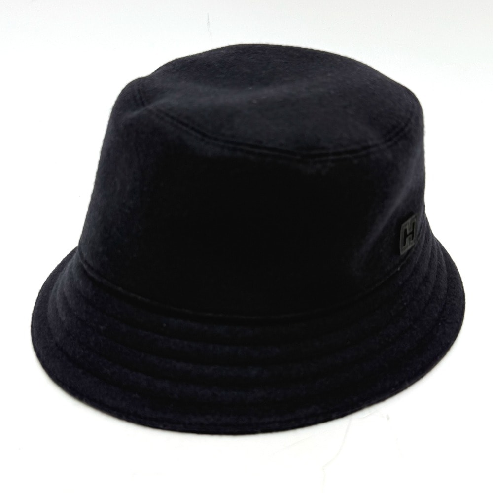エルメス HERMES ハット 《フレッド・Hカット》  H242084N ウールジャージー 帽子 バケットハット ハット ウール ネイビー 美品