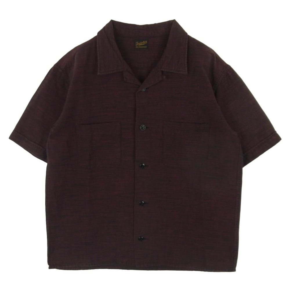 TENDERLOIN テンダーロイン T-BAJA SHT S/S スラブボーダー オープンカラー 開襟 コットン 半袖 シャツ レッド系 ブラック系 S【中古】