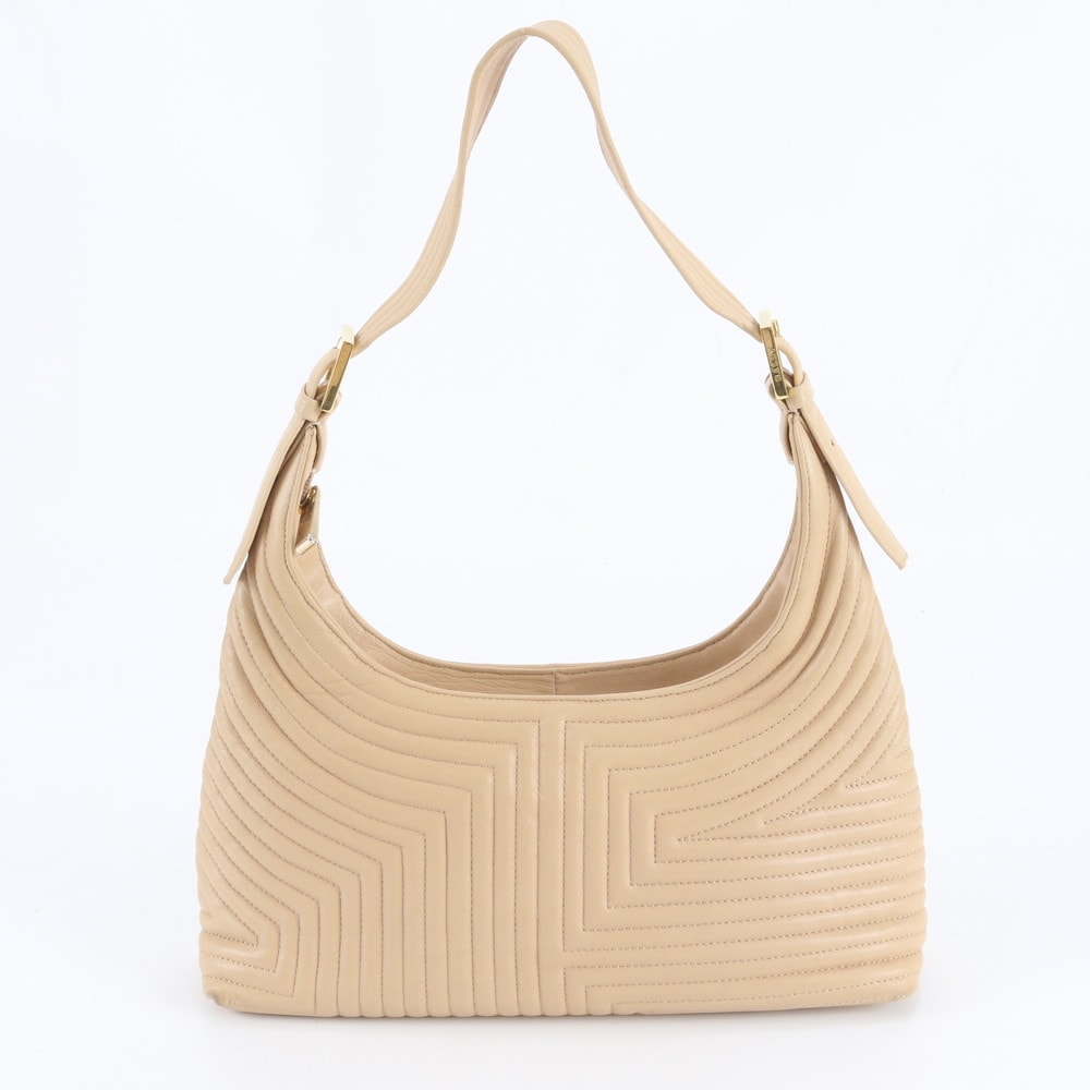 ■美品 バリー ワンショルダー ベージュショルダーバッグ レザー