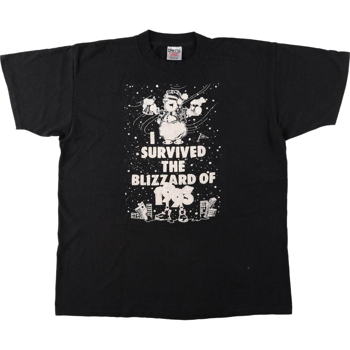 古着 90年代 オニータ ONEITA SURVIVED THE BLIZZARD OF 1993 プリントTシャツ USA製 メンズXL相当 ヴィンテージ/eaa653984
