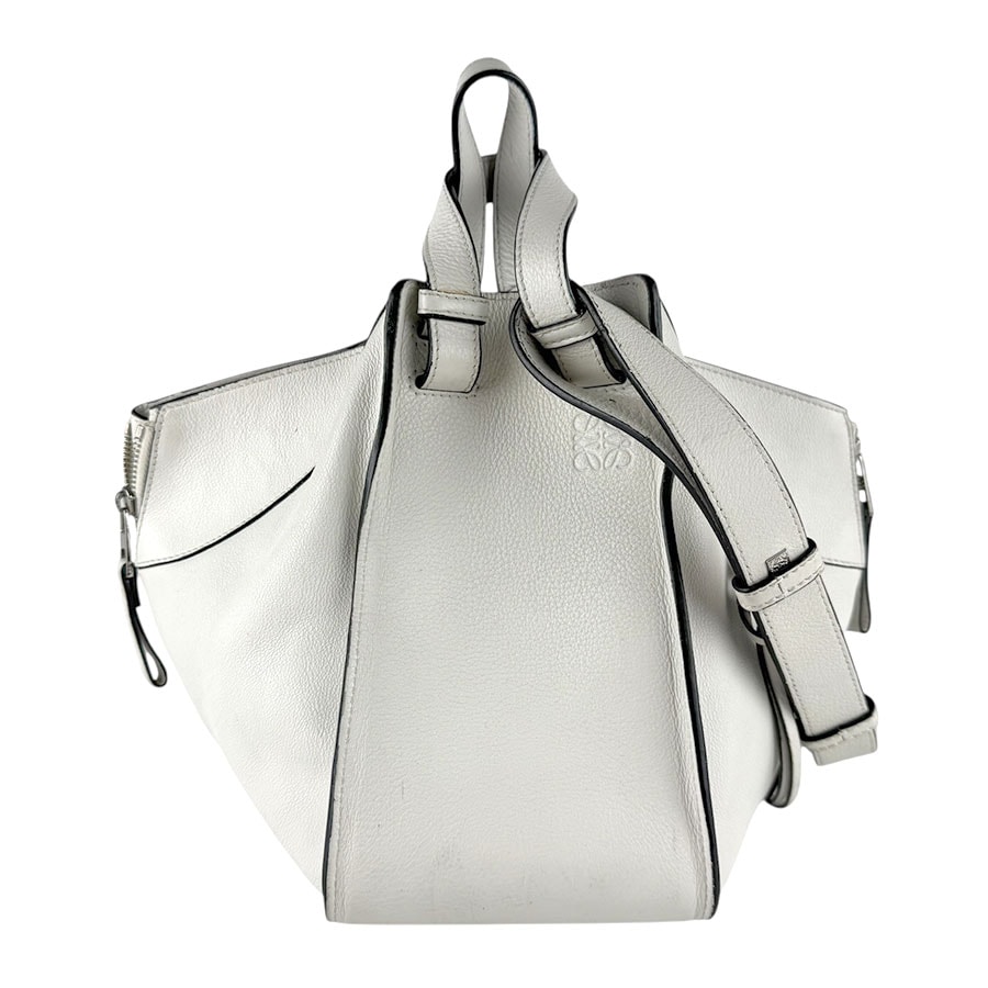 ロエベ LOEWE ショルダーバッグ ハンモック レザー ホワイト レディース【中古】 z8614
