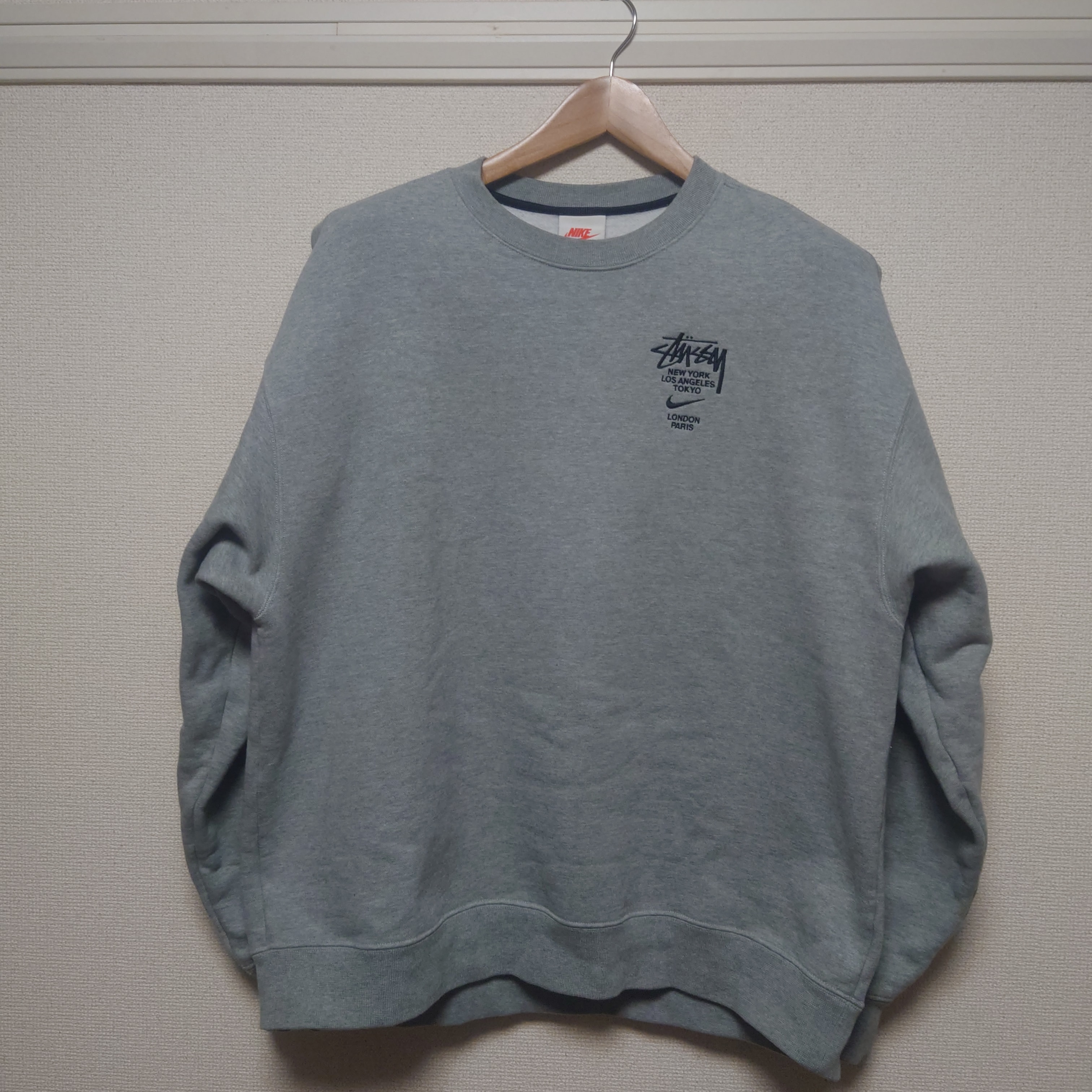 Nike x Stussy International Crewneck Sweatshirt (US Size) "Grey" DC4198-050