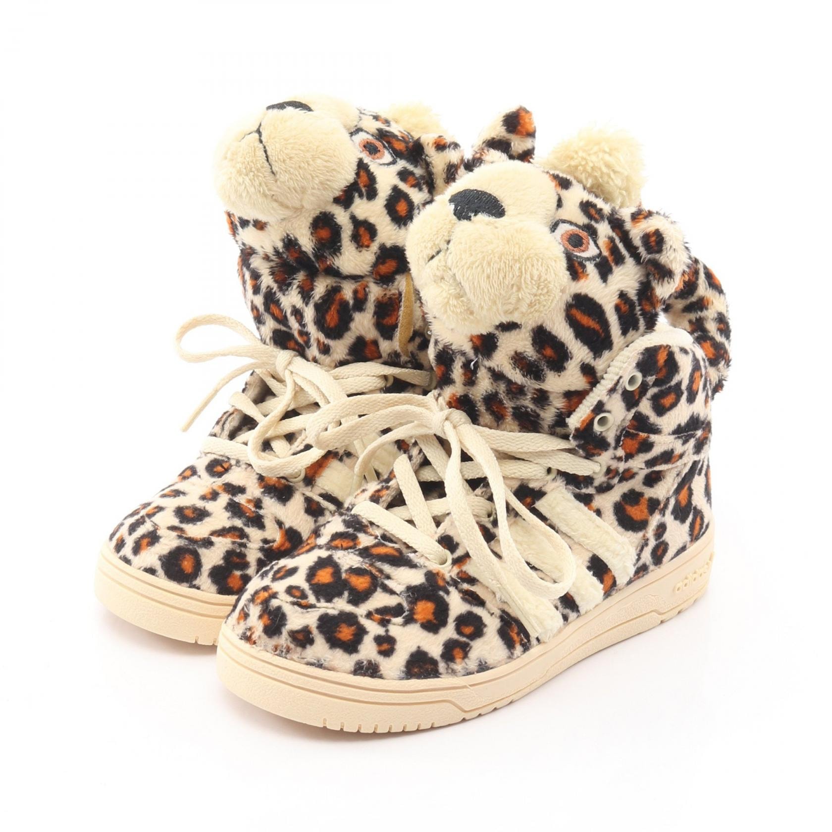 アディダス adidas adidas × JEREMY SCOTT レオパード スニーカー 靴 ファブリック レディース ベージュ系 【中古】