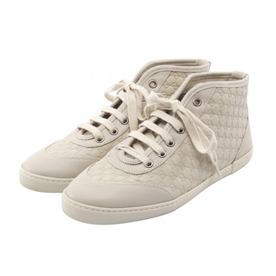 グッチ GUCCI マイクログッチシマ スニーカー 靴 レザー レディース ベージュ系 391499 【中古】