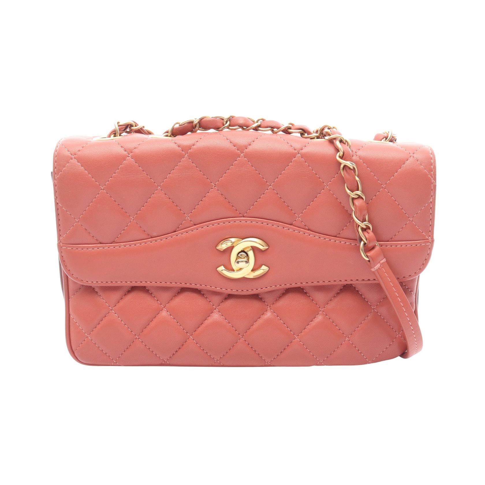 シャネル CHANEL マトラッセ ショルダーバッグ バッグ ラムスキン(羊革) レディース ピンク系 / ボルドー系 【中古】