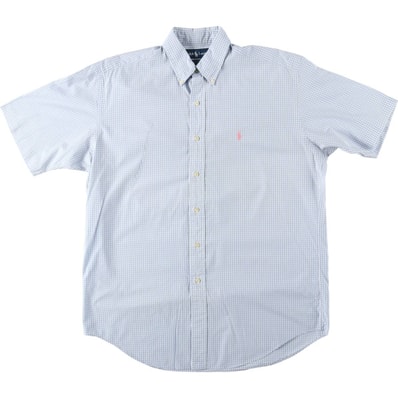 古着 ラルフローレン Ralph Lauren BLAKE ギンガムチェック 半袖 ボタンダウン チェックシャツ メンズM相当/eaa644869