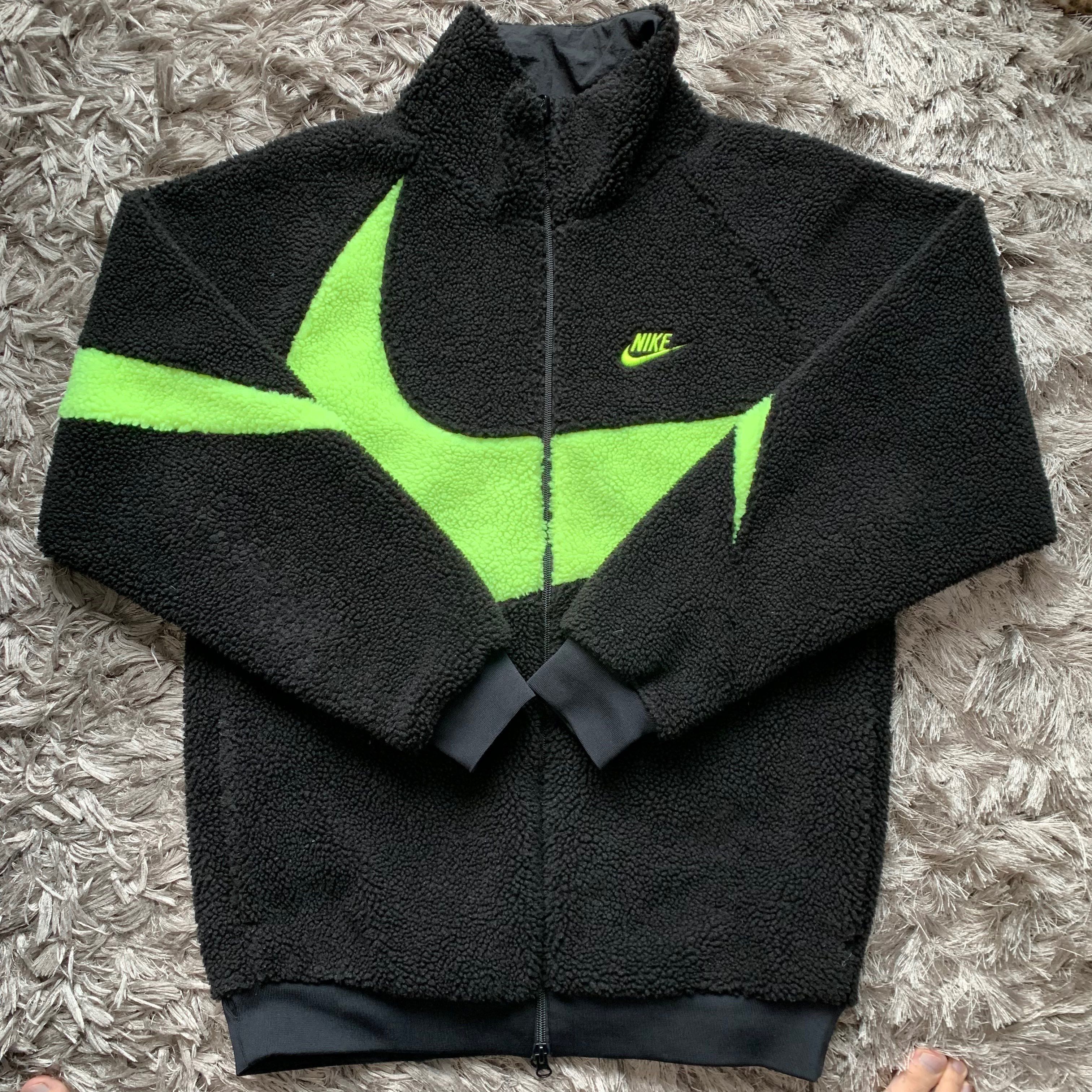 Nike Big Swoosh Reversible Boa Jacket"Black Neon"