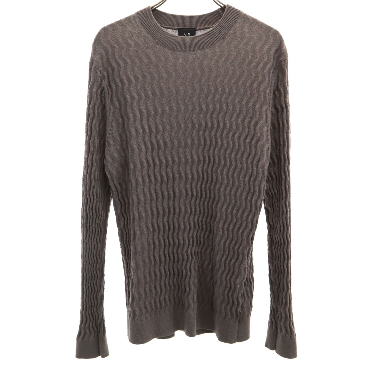ARMANI EXCHANGE アルマーニエクスチェンジ 長袖 ウェーブリブ ニット M チャコールグレー セーター