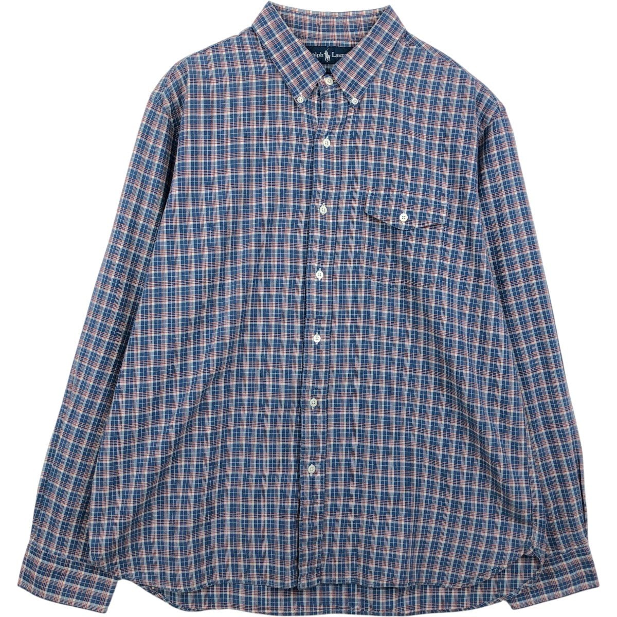 古着 ラルフローレン Ralph Lauren 長袖 ボタンダウンチェックシャツ メンズXL相当/eaa659247