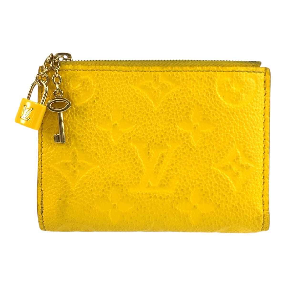LOUIS VUITTON ルイヴィトン モノグラム アンプラント ポルトフォイユ リサ イエロー ゴールド金具 レザー 折財布 コンパクトウォレット 602400 【中古】